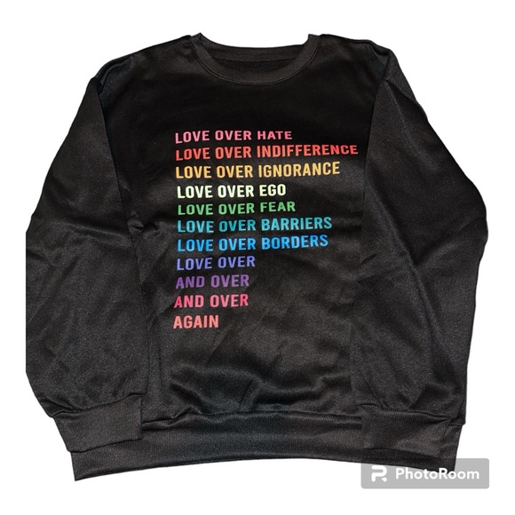 NWOT “LOVE” sweatshirt in black - Picture 3 of 3